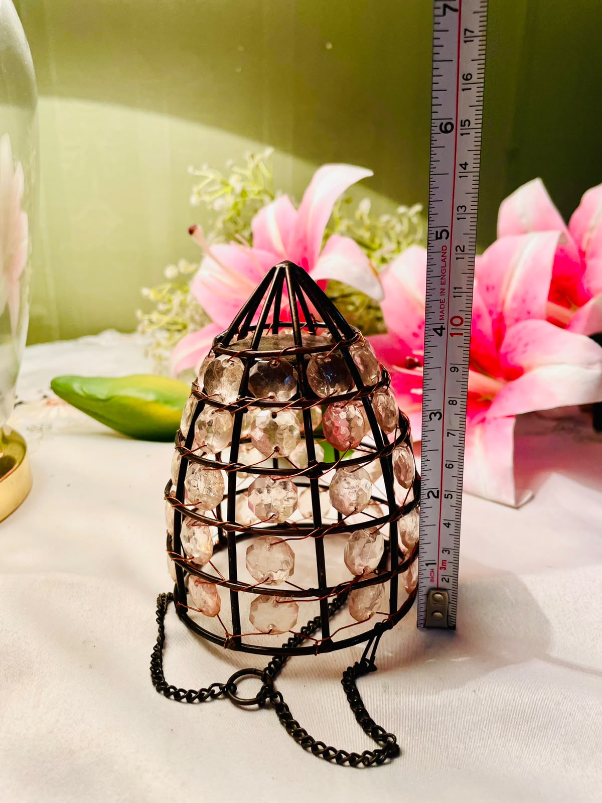 Crystal Beaded Hanging Candle Holder 11 cm