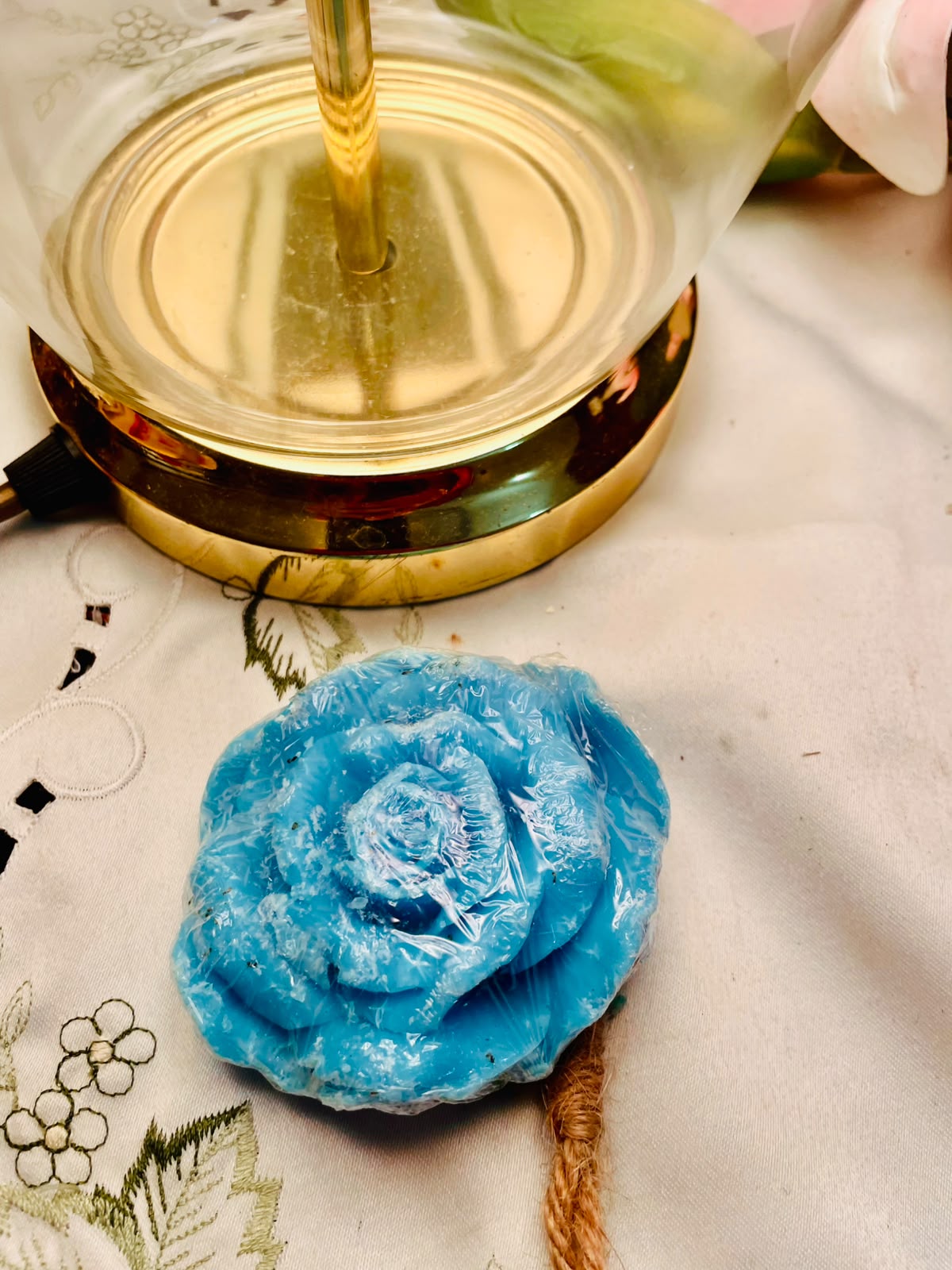 Blue Rose-Shaped Decorative Ornament 7 cm