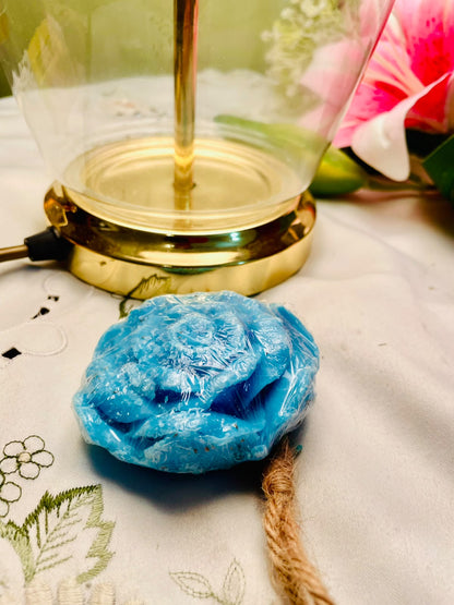 Blue Rose-Shaped Decorative Ornament 7 cm