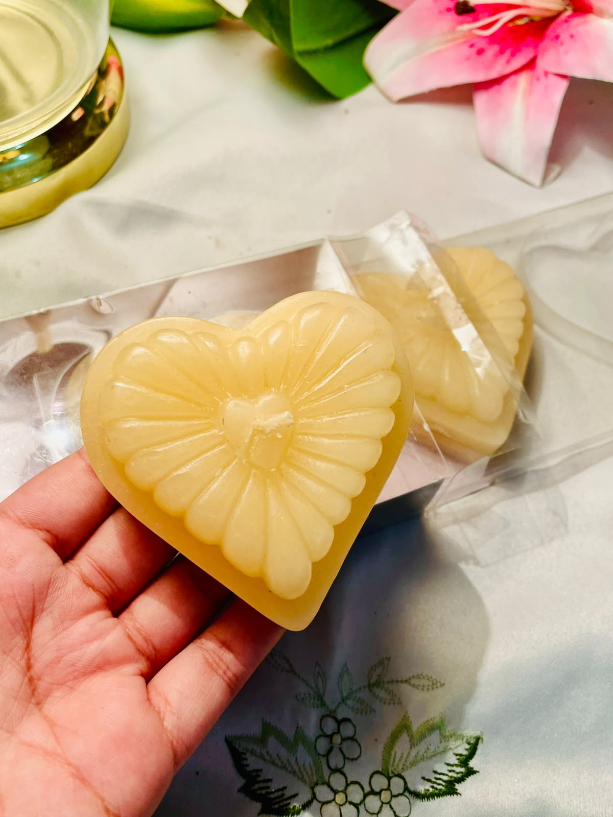 Heart-Shaped Decorative Scented Candles – 3 Piece Set