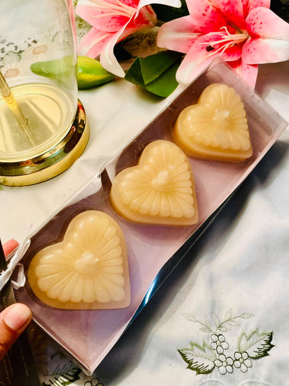 Heart-Shaped Decorative Scented Candles – 3 Piece Set
