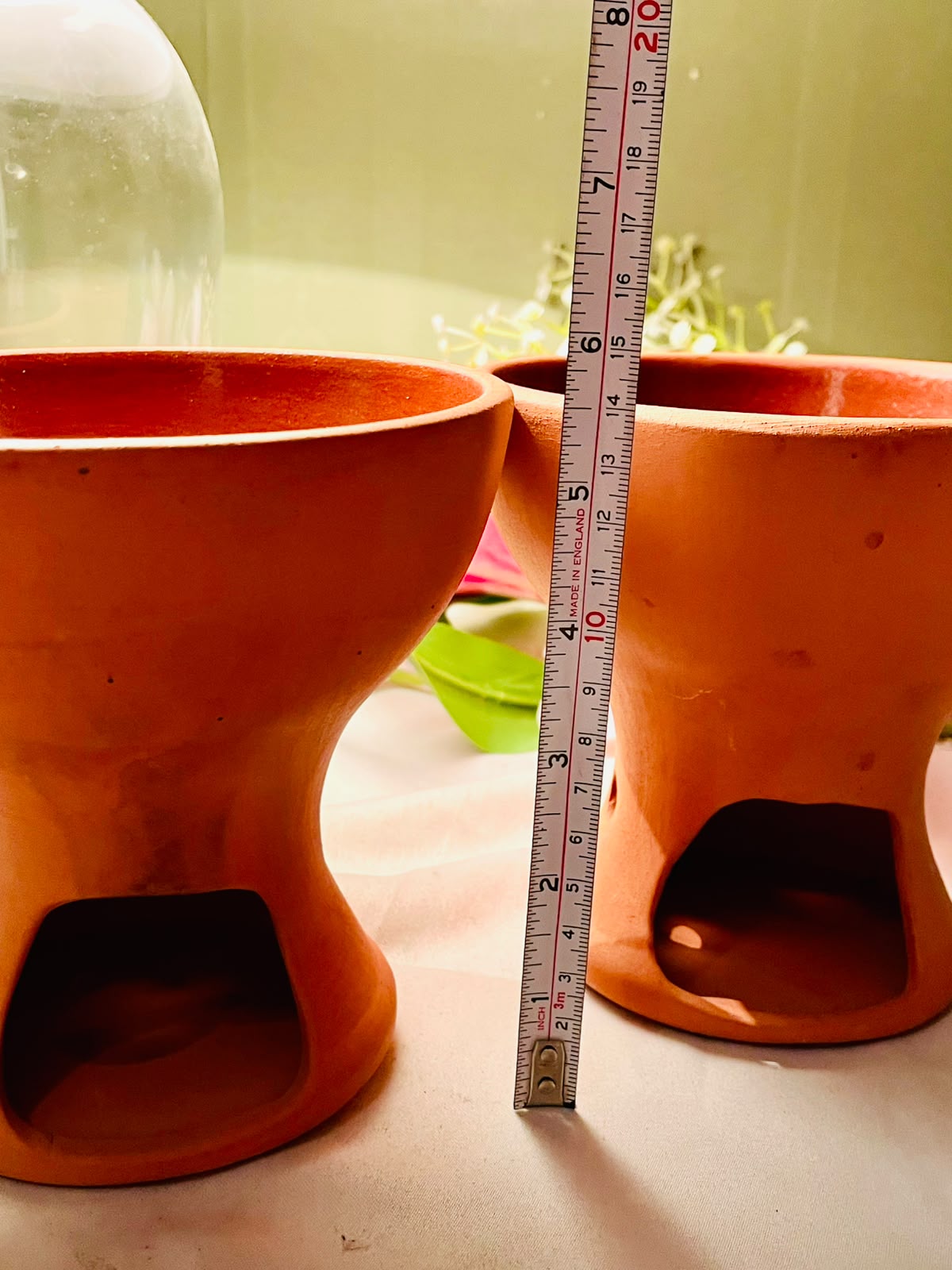 Terracotta Tealight Oil Burners 2-Piece (each )14 cm