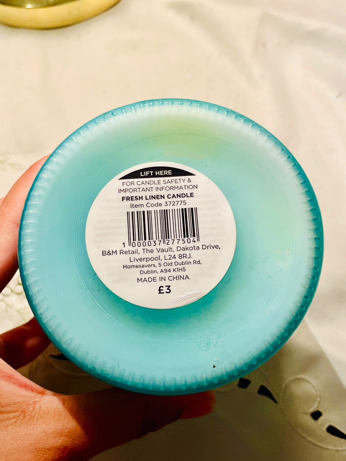 Aqua Frosted Crystal Scented Jar Candle 10 cm