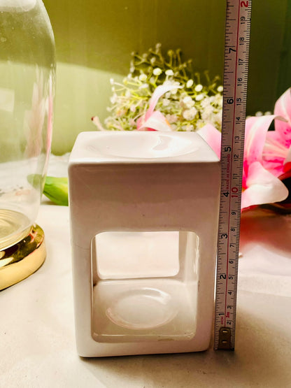 ASDA White Ceramic Modern Oil Burner 13 cm