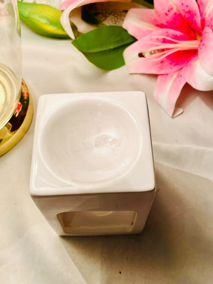 ASDA White Ceramic Modern Oil Burner 13 cm