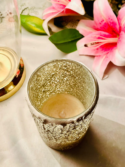 Gold Mosaic Crystal LED Candle Holder 15 cm