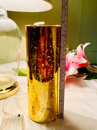 Tall Gold Crystal Fairy LED Candle Holder 22 cm