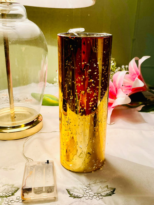 Tall Gold Crystal Fairy LED Candle Holder 22 cm