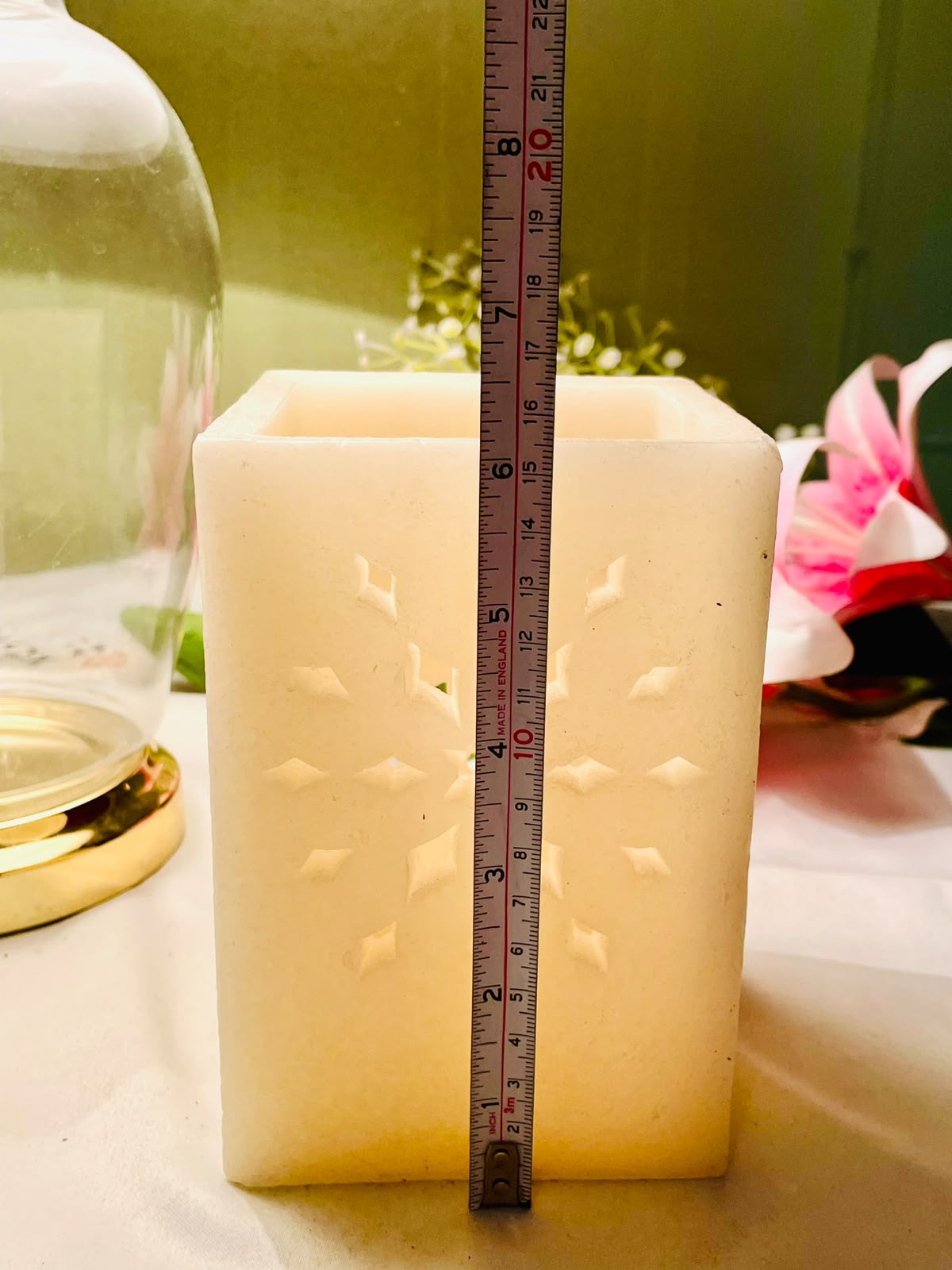 Cream Snowflake Cut-Out Candle Holder 16 cm