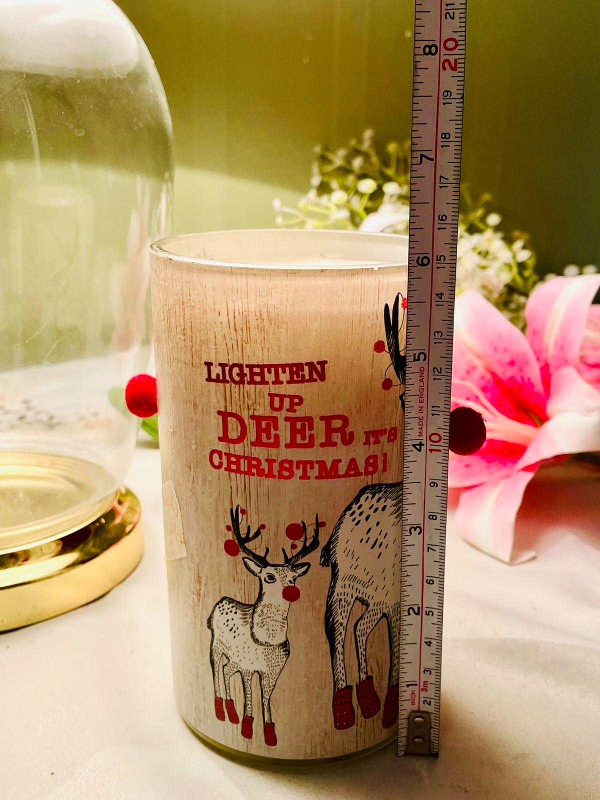 Next Festive Spice Christmas Scented Candle 500g Reindeer Design