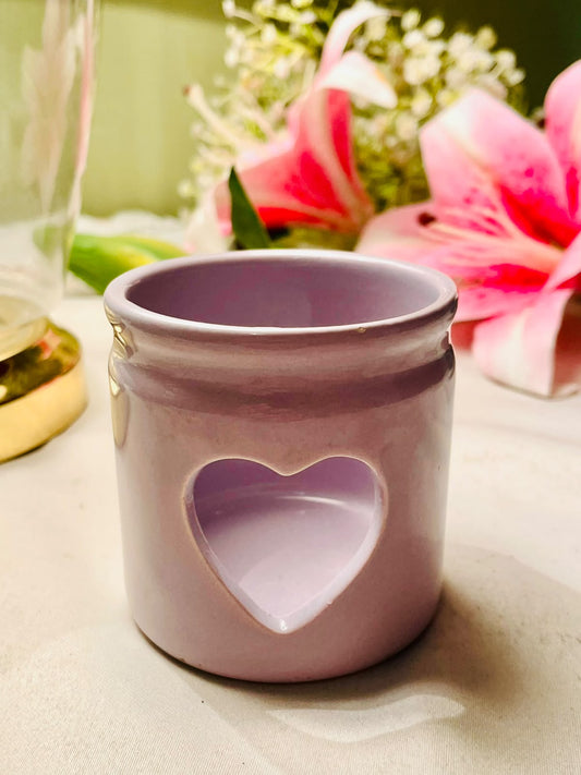 Pink Ceramic Heart Tealight Holder 8 cm