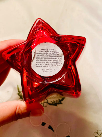Red Crystal Star Scented Candle Holder 10cm