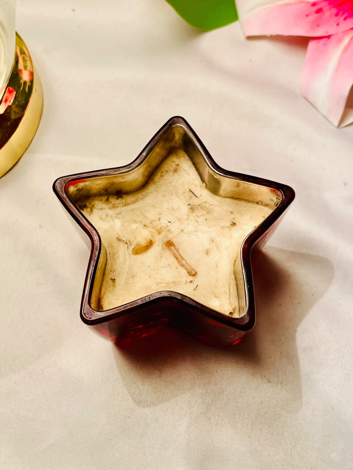 Red Crystal Star Scented Candle Holder 10cm