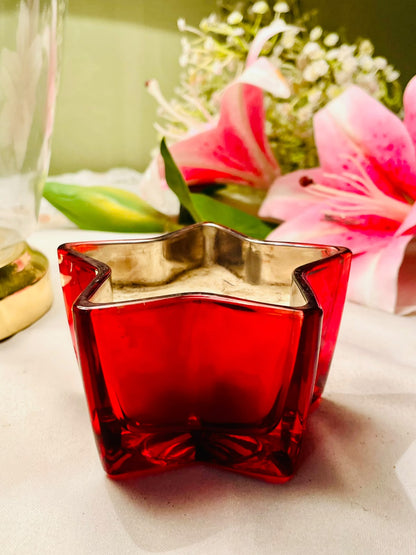 Red Crystal Star Scented Candle Holder 10cm
