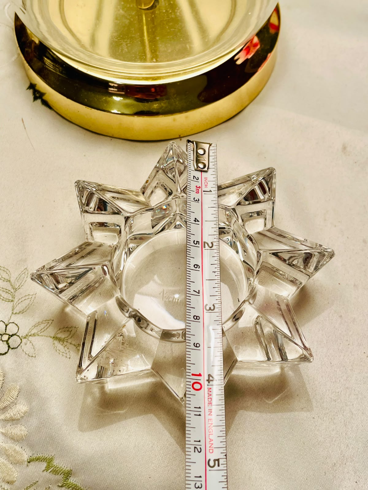 Clear Crystal Star Candle Holder 10cm