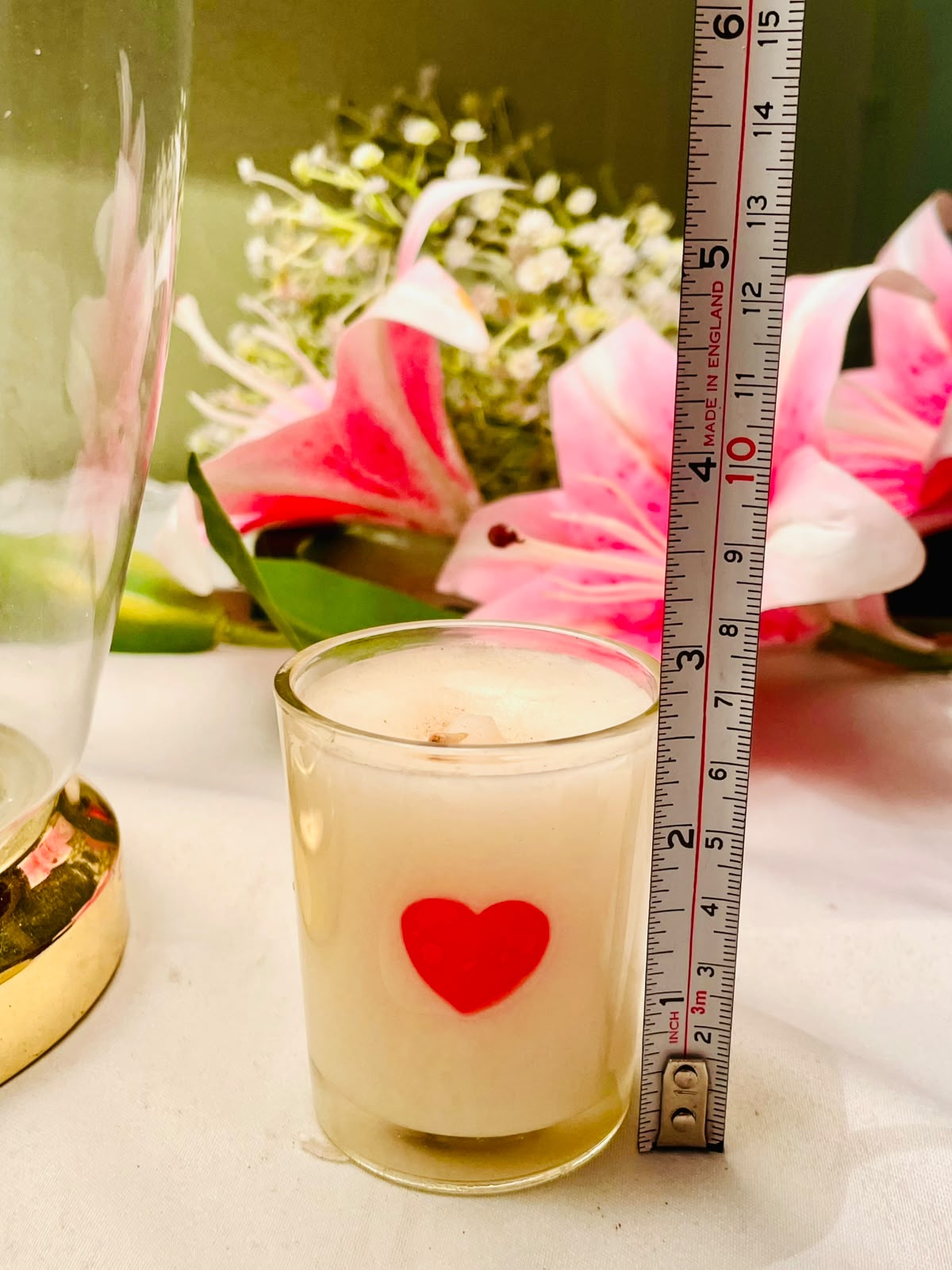 Clear Crystal Heart Scented Candle 7cm