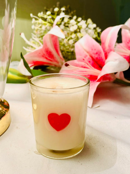 Clear Crystal Heart Scented Candle 7cm