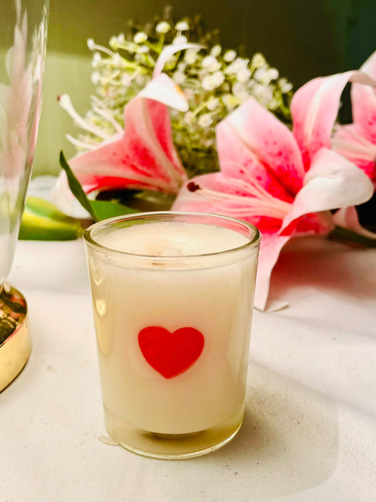 Clear Crystal Heart Scented Candle 7cm
