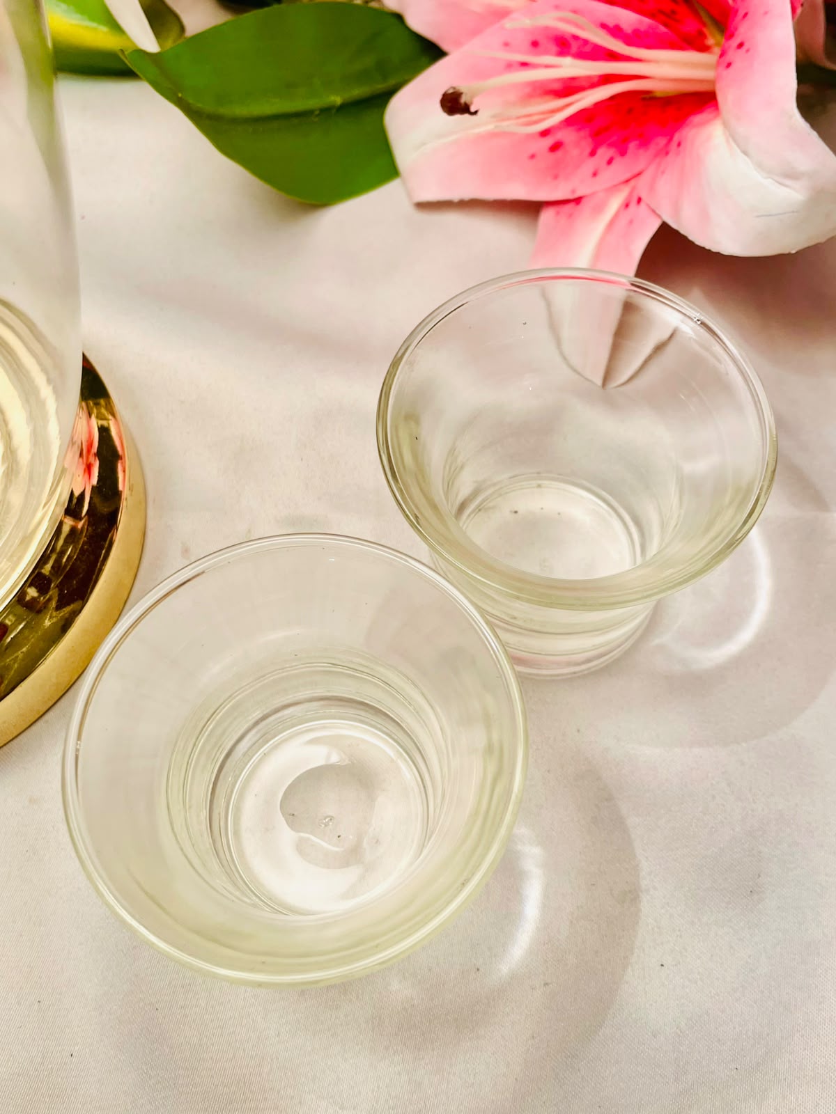 2pc Clear Crystal Flared Votive Candle Holder Set 8cm