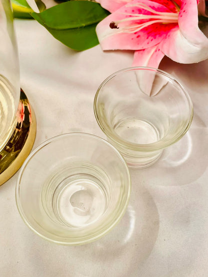 2pc Clear Crystal Flared Votive Candle Holder Set 8cm