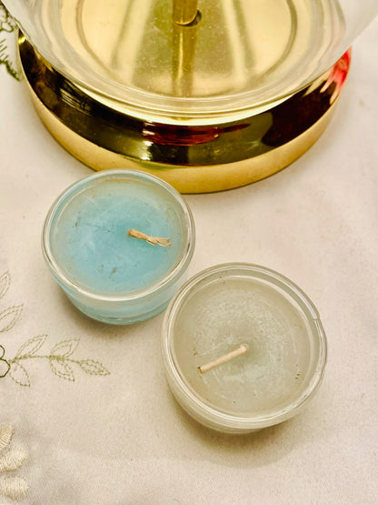 Afibel 2pc Mini Scented Candle Set in Clear Crystal Pots 5cm