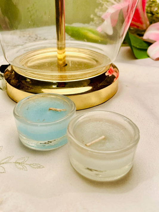 Afibel 2pc Mini Scented Candle Set in Clear Crystal Pots 5cm