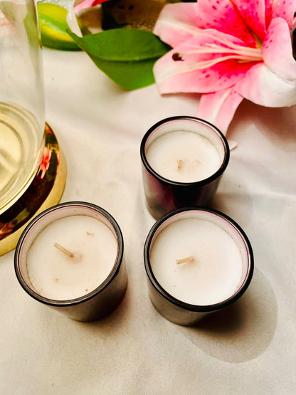 3pc Plum Crystal Scented Candle Set 6 cm