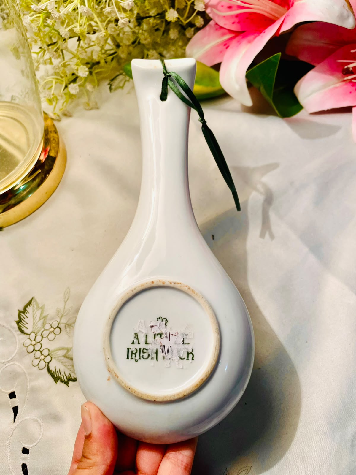 Irish Blessing Shamrock Ceramic Spoon Rest 22 cm