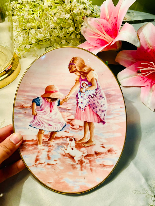 Royal Worcester Edwardian Summer A Helping Hand Plate 8.5 in