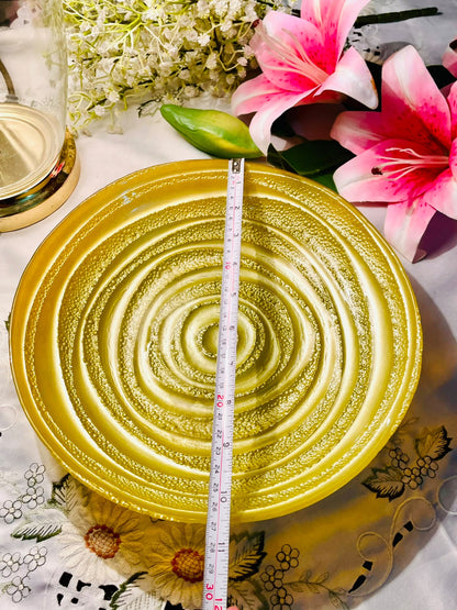 Gold Crystal Textured Large Deep lServing Bowl  10 Inch
