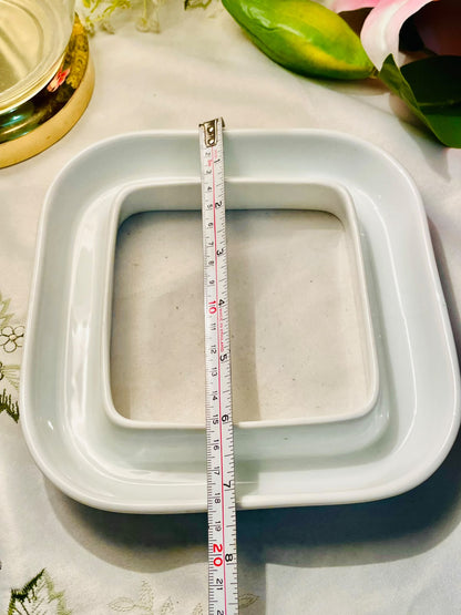 Large White Square Ceramic Serving Olive Platter 8 Inch