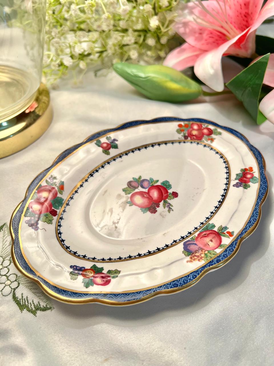 Booths England Vintage Fruit Oval Serving Platter 20 cm