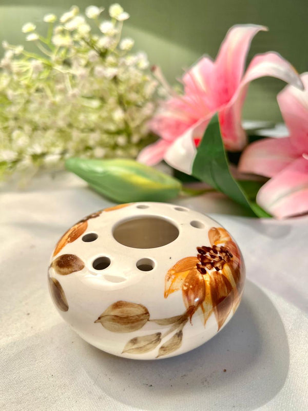 Jersey Pottery Floral Pierced Posy Vase 7 cm