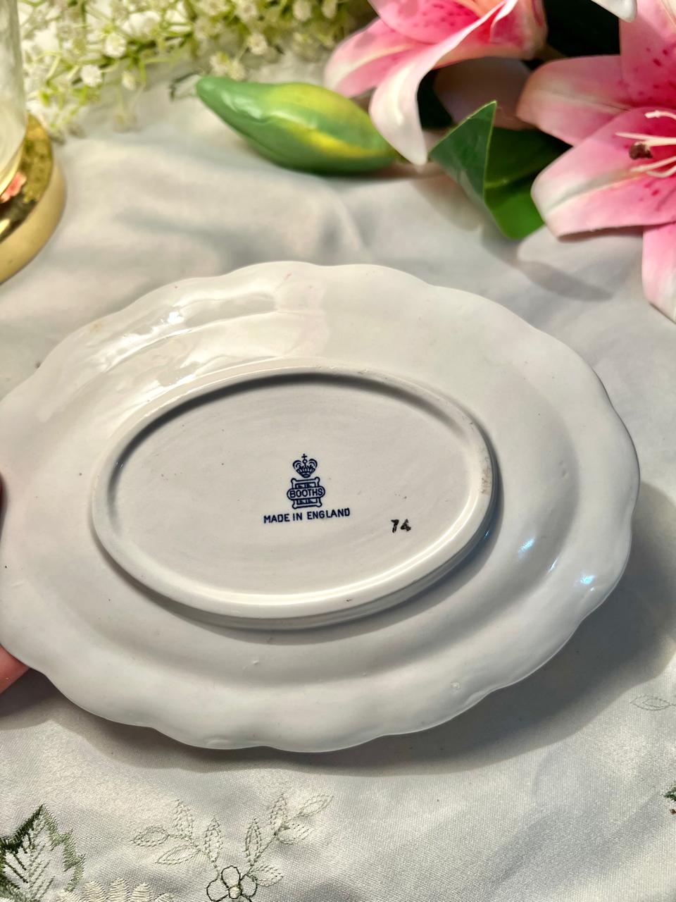 Booths England Vintage Fruit Oval Serving Platter 20 cm