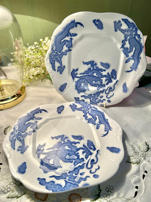 English Blue Dragon Serving Platers, 2-Piece ( Each) , 10 in