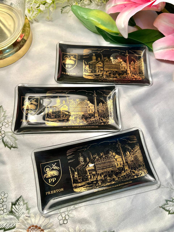 Preston Old Market Place Crystal Trays, 3-Piece Set, 7 in