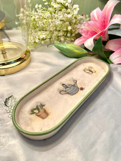 Garden-Themed Ceramic Trinket Tray 25 cm