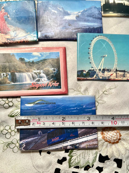Vintage Travel Souvenir Fridge Magnets – Set of 7