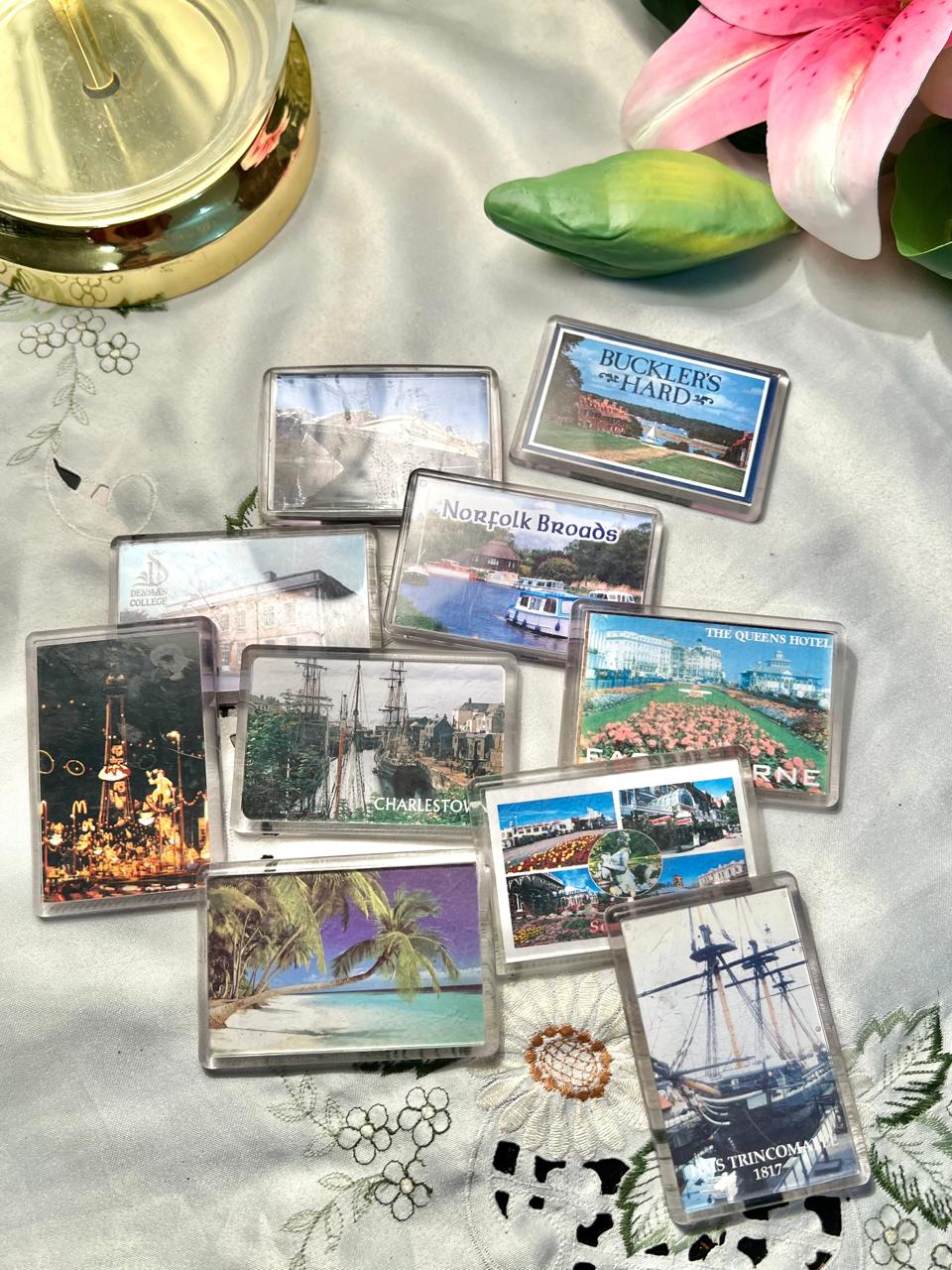 Vintage UK Travel Souvenir Fridge Magnets – Set of 10