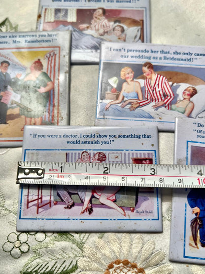 Donald McGill Comic Postcard Fridge Magnets – Set of 5