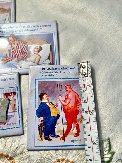 Donald McGill Comic Postcard Fridge Magnets – Set of 5