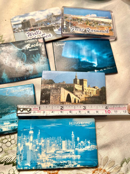 Vintage Travel Souvenir Fridge Magnets Set – 7 Pieces