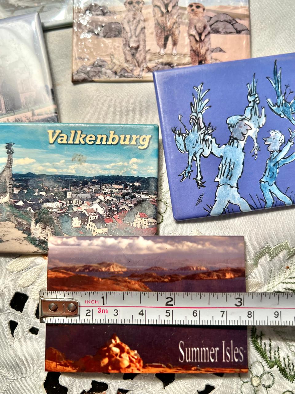 Vintage Travel Souvenir Fridge Magnets Set – 11 Pieces