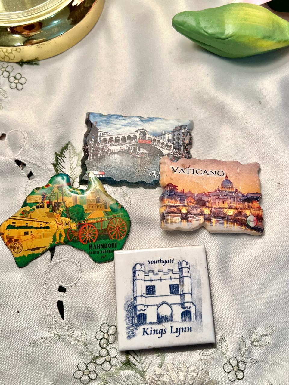 Vintage Travel Souvenir Magnets – Set of 4