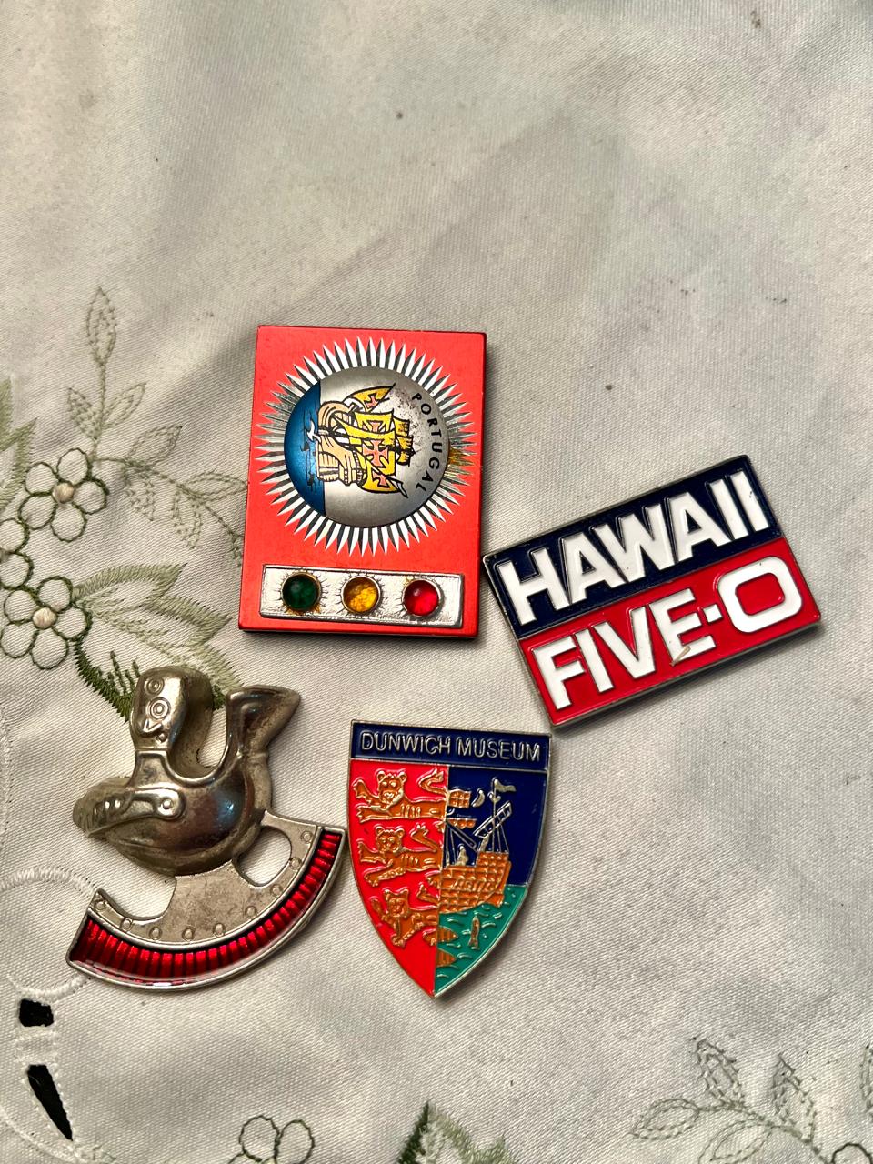 Vintage Travel Souvenir Magnets – Set of 4 Metal Magnets