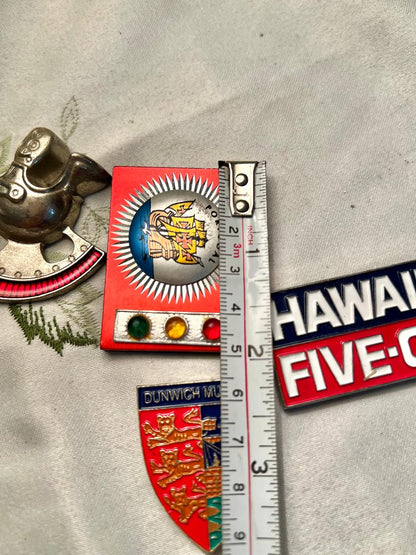 Vintage Travel Souvenir Magnets – Set of 4 Metal Magnets