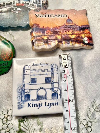 Vintage Travel Souvenir Magnets – Set of 4