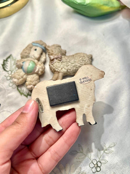 Vintage Sheep & Lamb Fridge Magnets – Set of 3