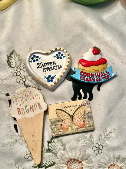 Vintage Novelty Fridge Magnets – Set of 4