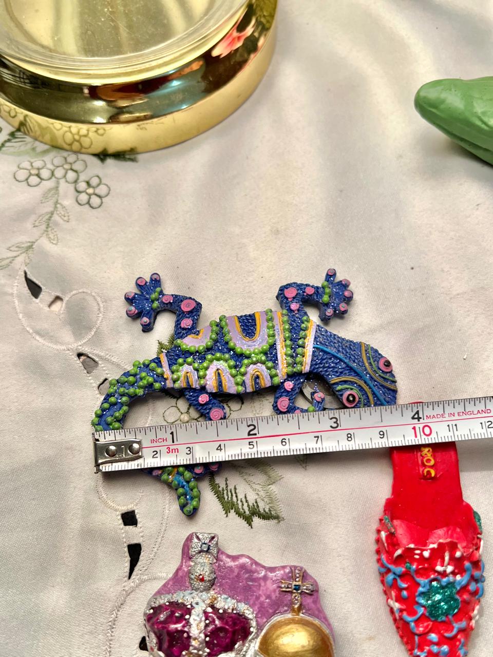 Blue Lizard Gecko Decorative Souvenir Magnet